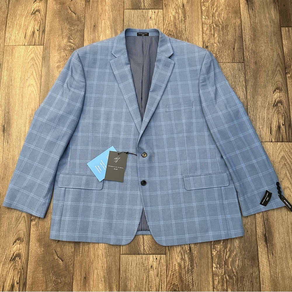 Shaquille O’Neal XLG Stretch Suit Jacket Blazer Men’s Size 50 Reg Blue